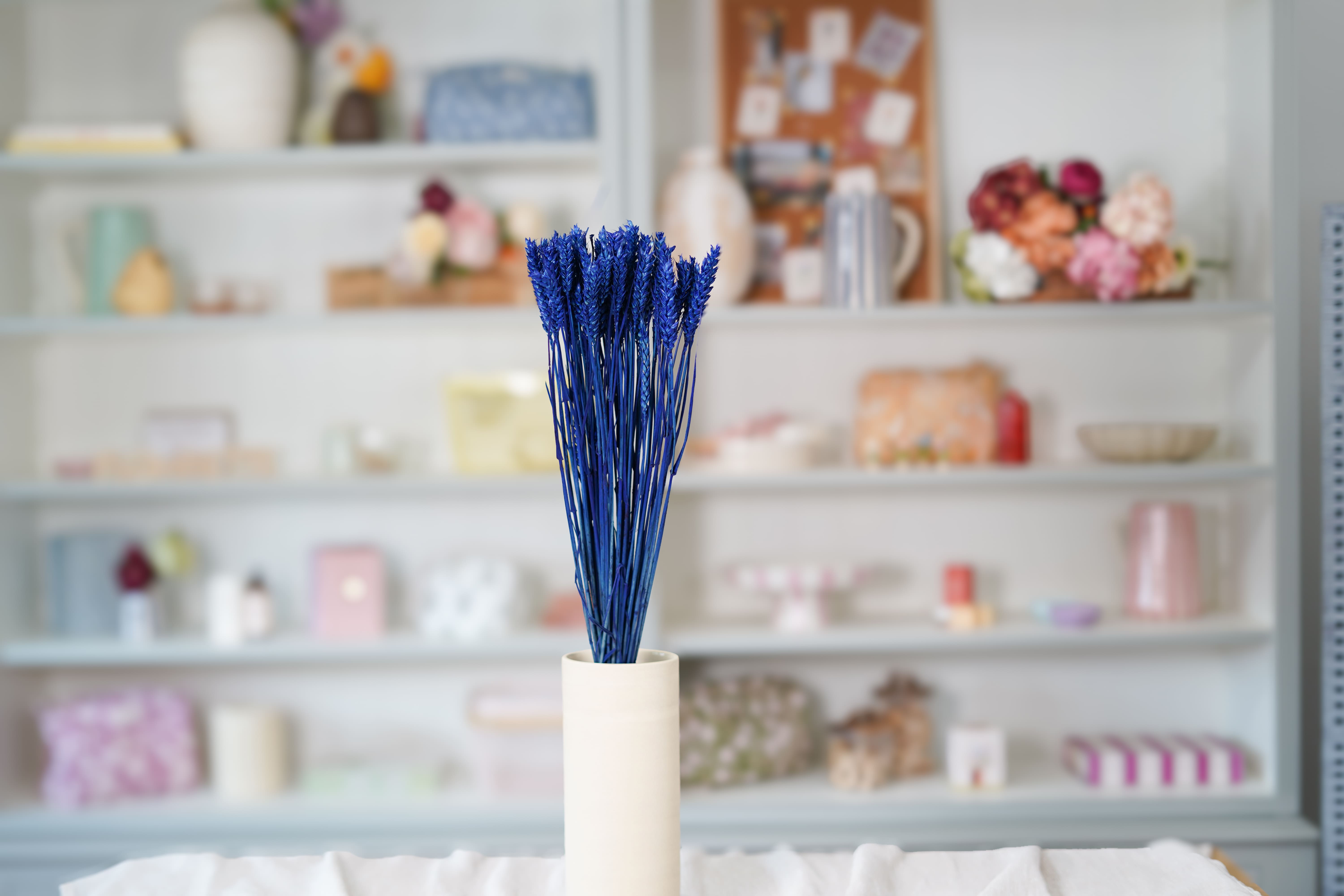 Flowrette Fleurs séchées Blé bleu intense botte x1 bleue