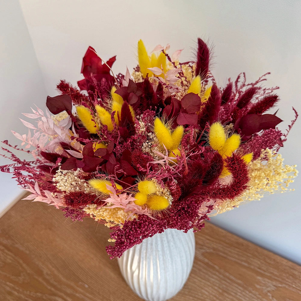 Flowrette Blaise bouquet fleurs séchées magenta bordeaux