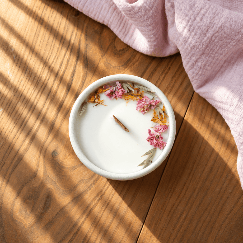 Flowrette Bougies Lin Bougie Fleurie Parfum Linge Céramique