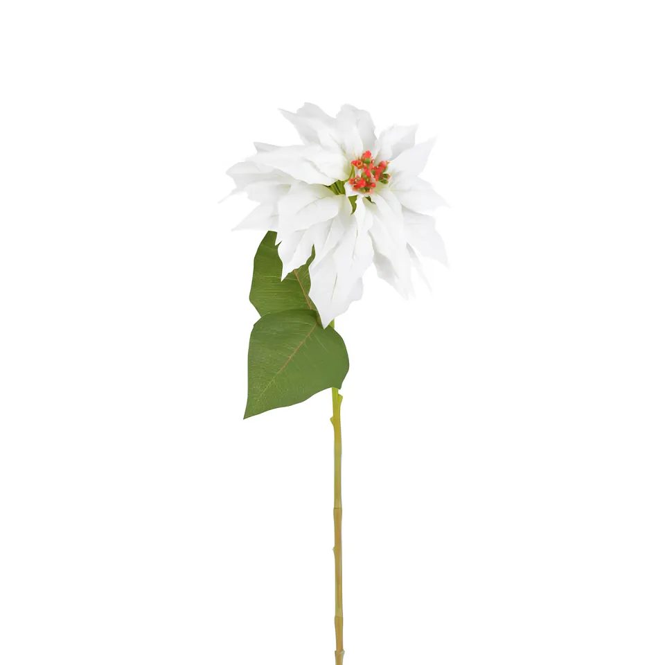 Sia Tiges Poinsettia fleur artificielle blanche 89 cm