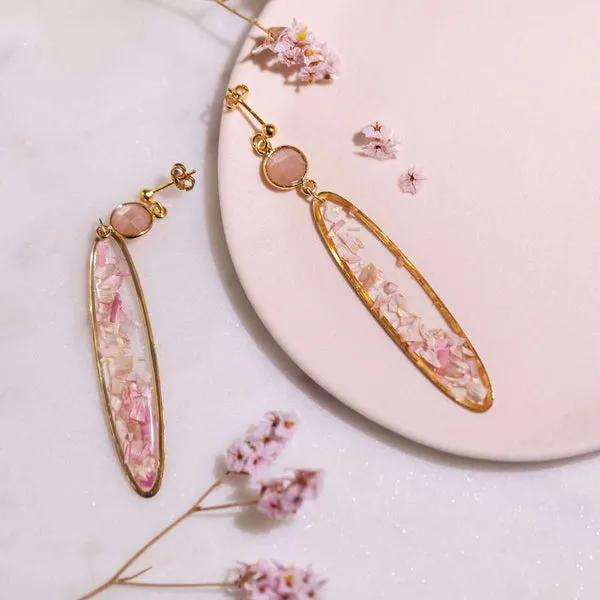 Flowrette Léonie grandes boucles oreilles fleurs doré