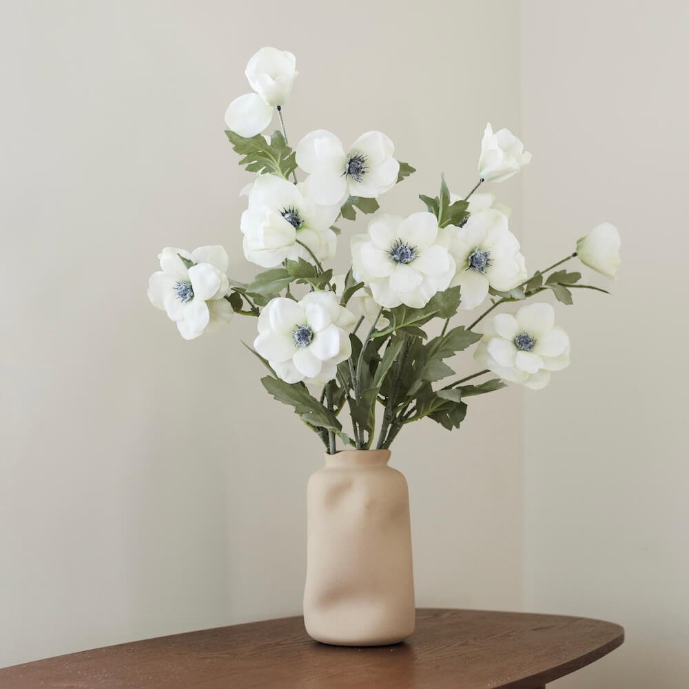 Flowrette Anémone blanche fleur artificielle tige x1 naturel