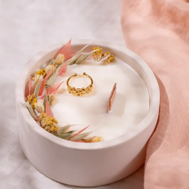 Flowrette Décoration Coffret Grand Amour bougie bague monoï
