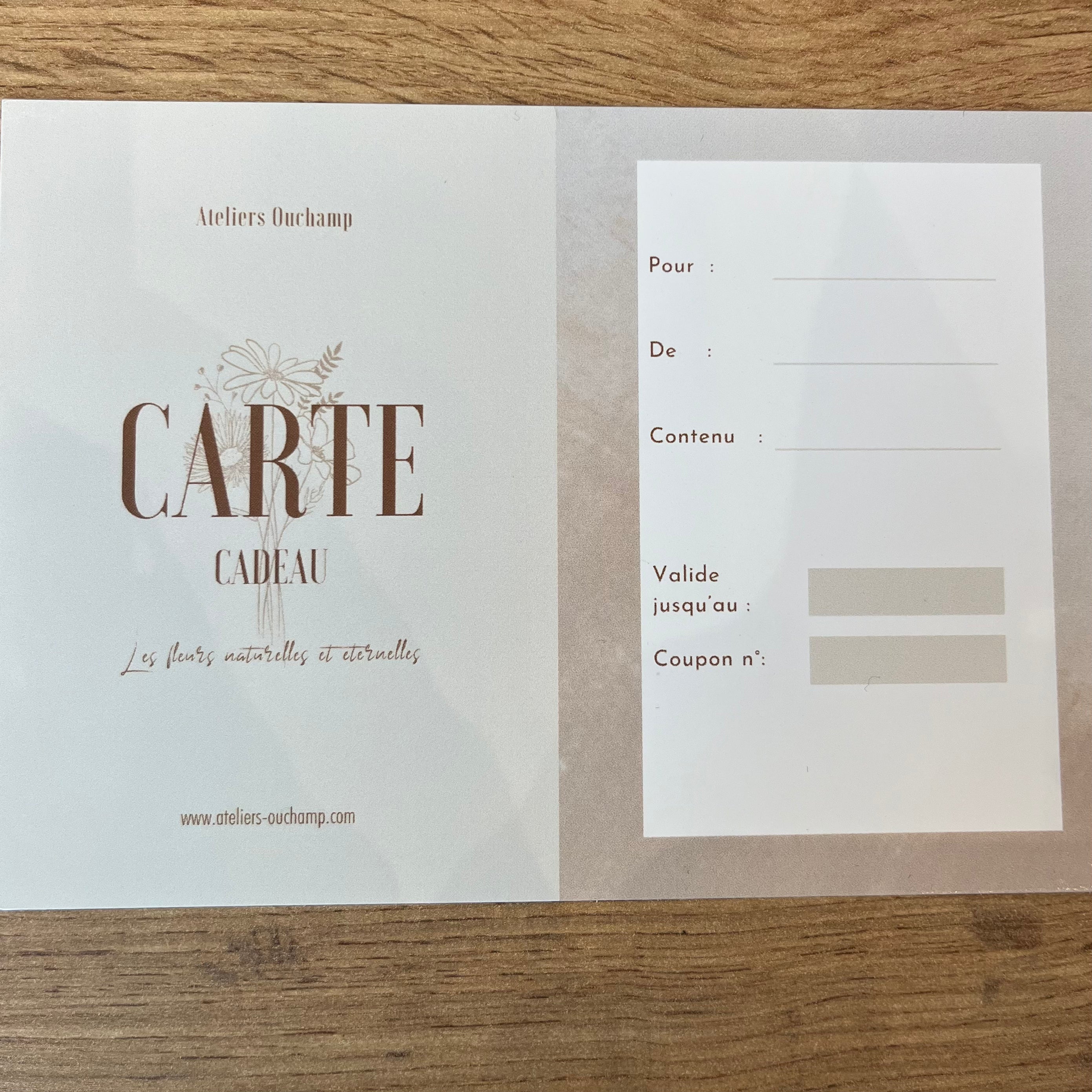 Ateliers Ouchamp Cadeaux Carte Cadeau atelier couronne 2h