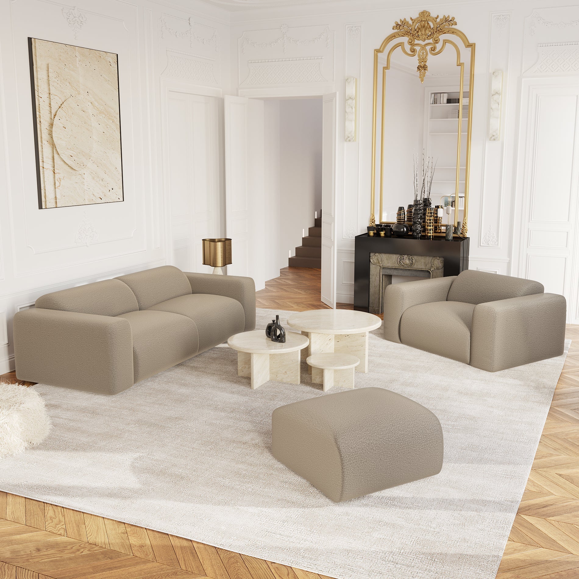 Sia Home Myra fauteuil crème assise généreuse tissu