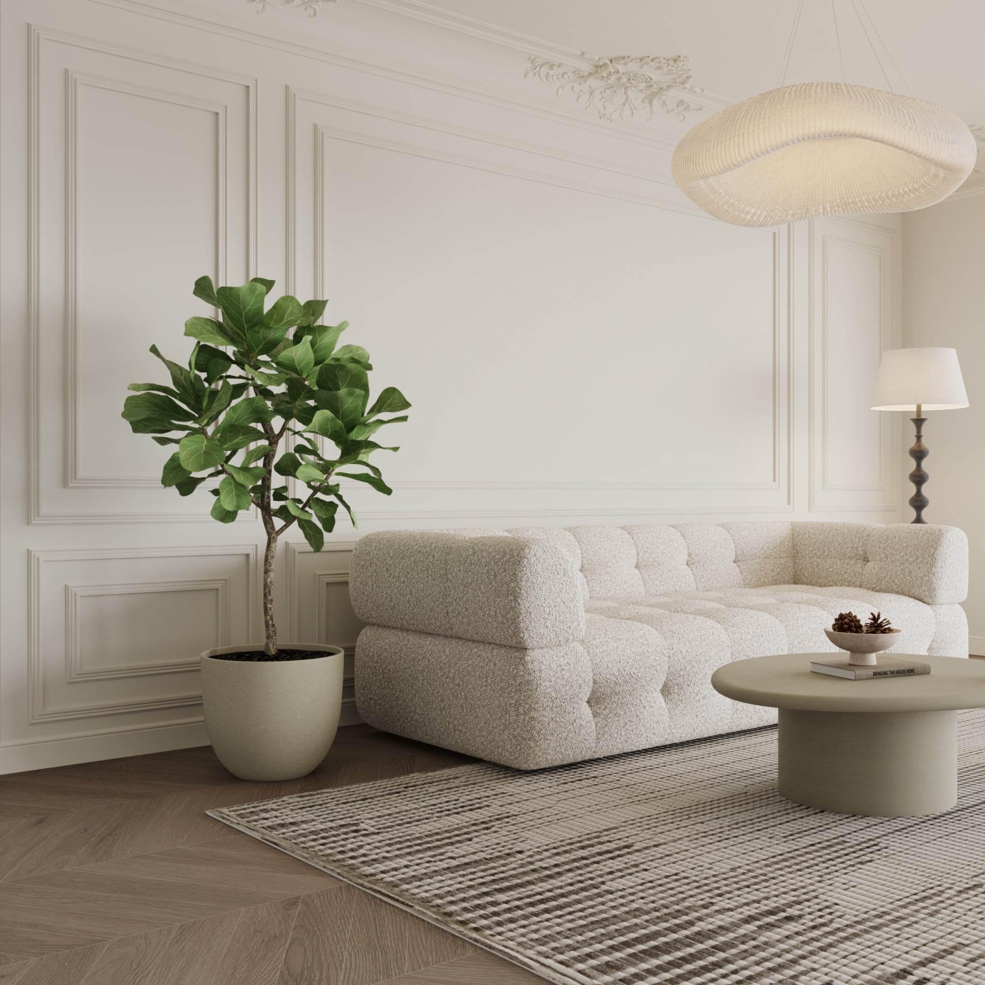 Sia Home Terra 4 cache-pots arrondis beige granito ciment