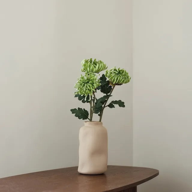 Flowrette Chrysanthème vert fleur artificielle x1 sans entretien