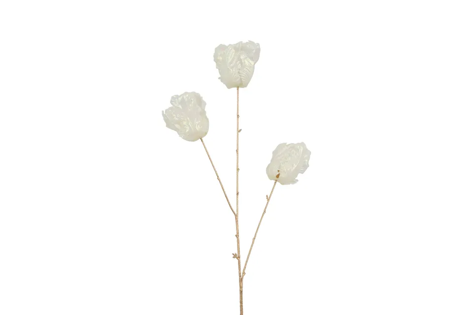 Feuillazur Rungis Saison Branche de tulipe fleur artificielle blanc nacré