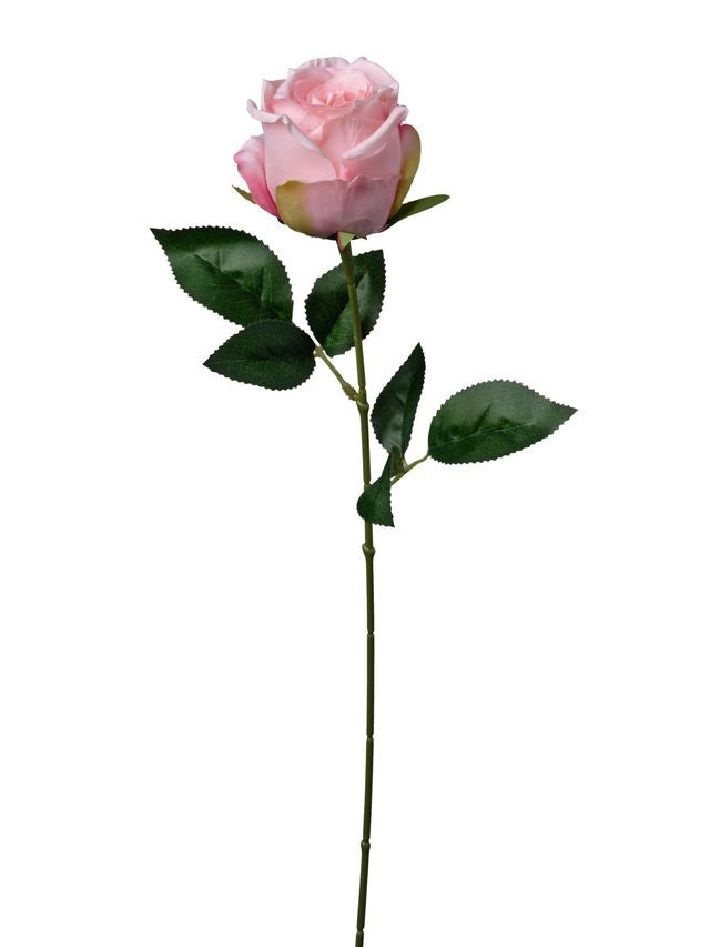 Feuillazur Rungis Rose sur tige fleur artificielle blanc 66cm