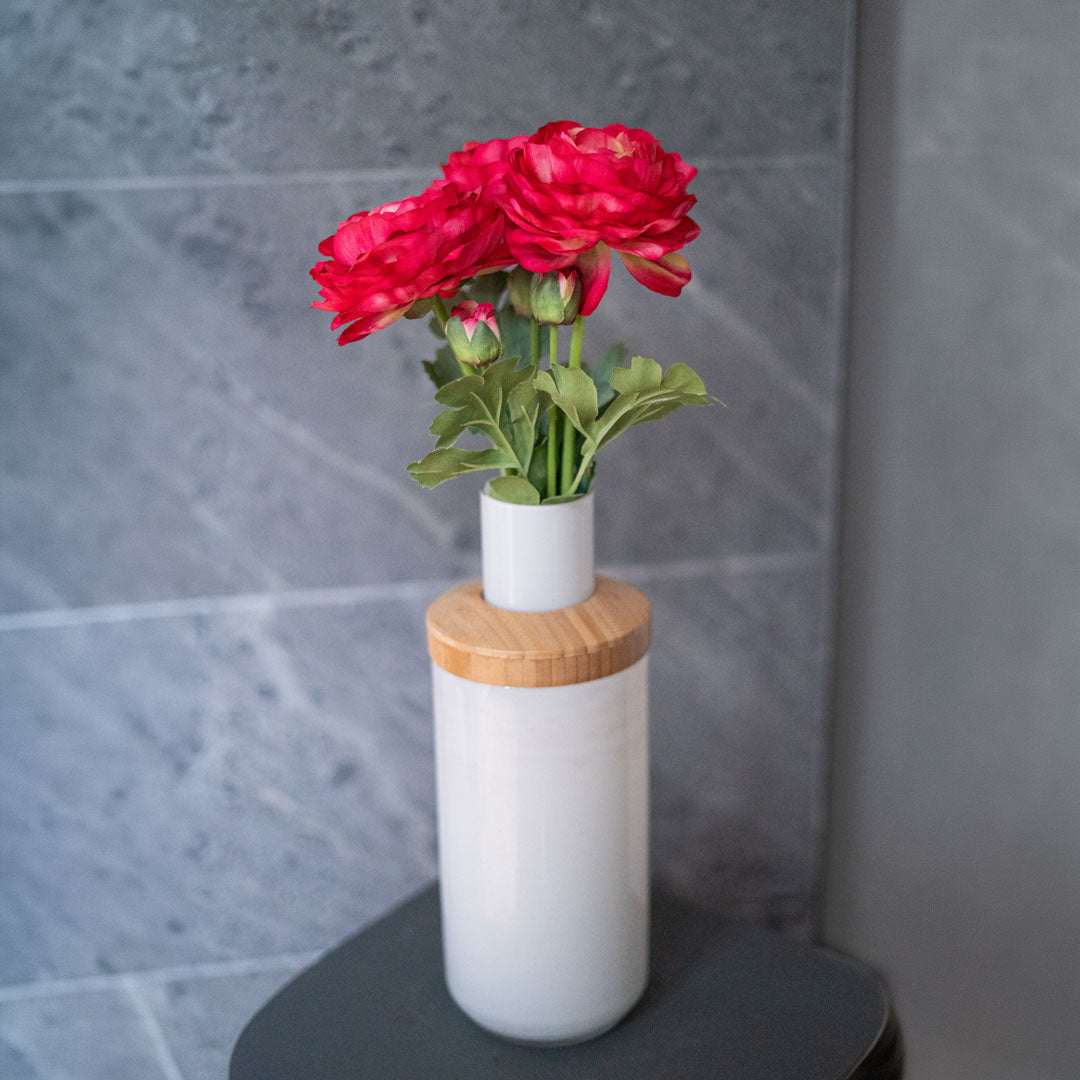 Flowrette Renoncule fuchsia fleur artificielle x1 toucher naturel