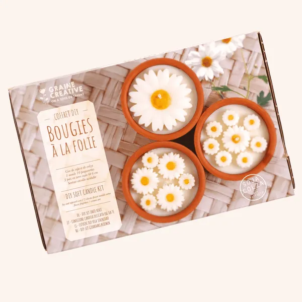 Flowrette Loisirs créatifs kit bougies terracotta trio marguerite parfumée