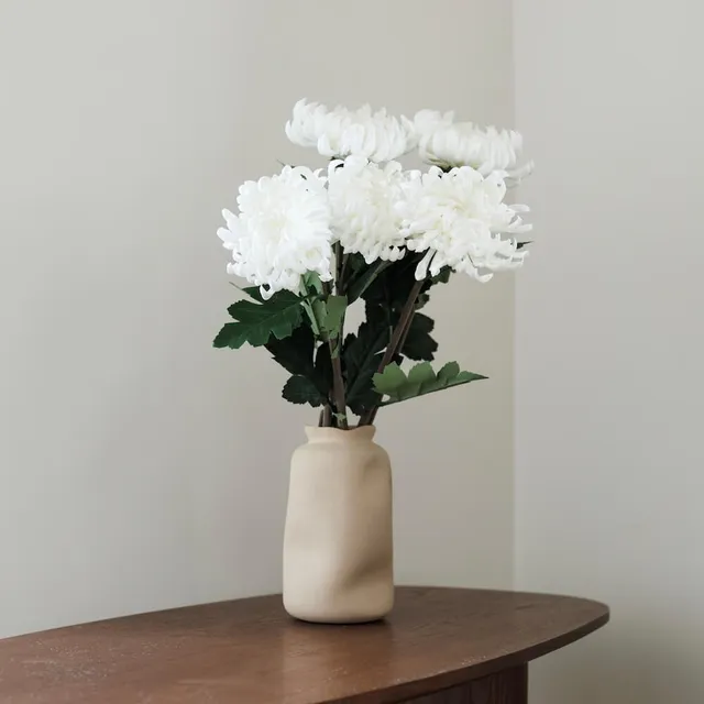 Flowrette Fleurs Artificielles Chrysanthème Blanc Fleur x1 Real Touch