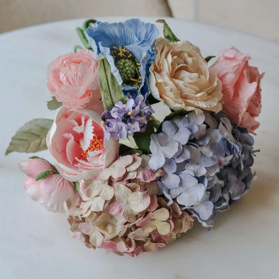 Flowrette Tamara bouquet fleurs en papier pastel fait main