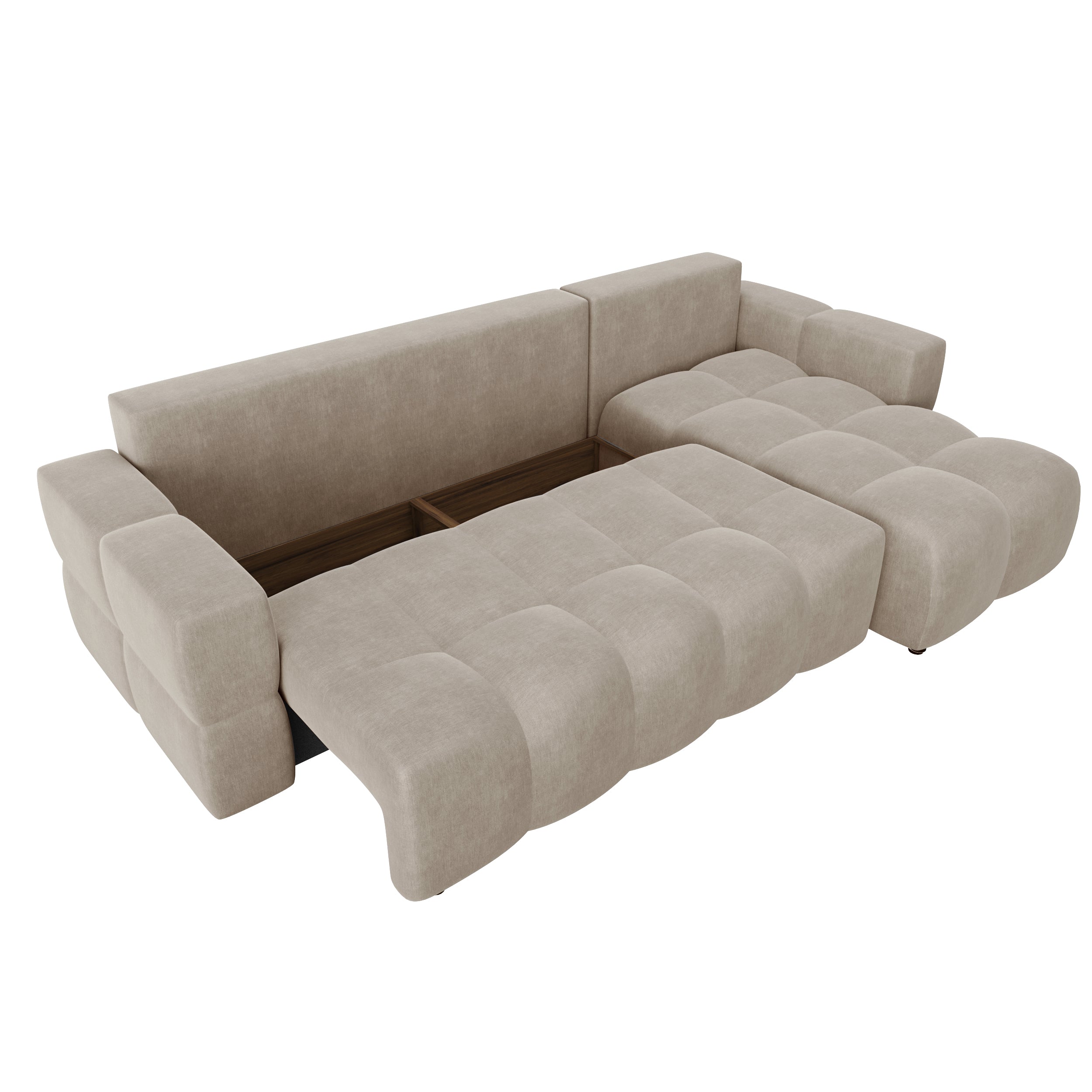 Sia Home Gabriel canapé convertible angle droit taupe