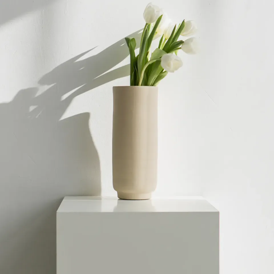 Flowrette Vase élégant vase grès naturel fait main