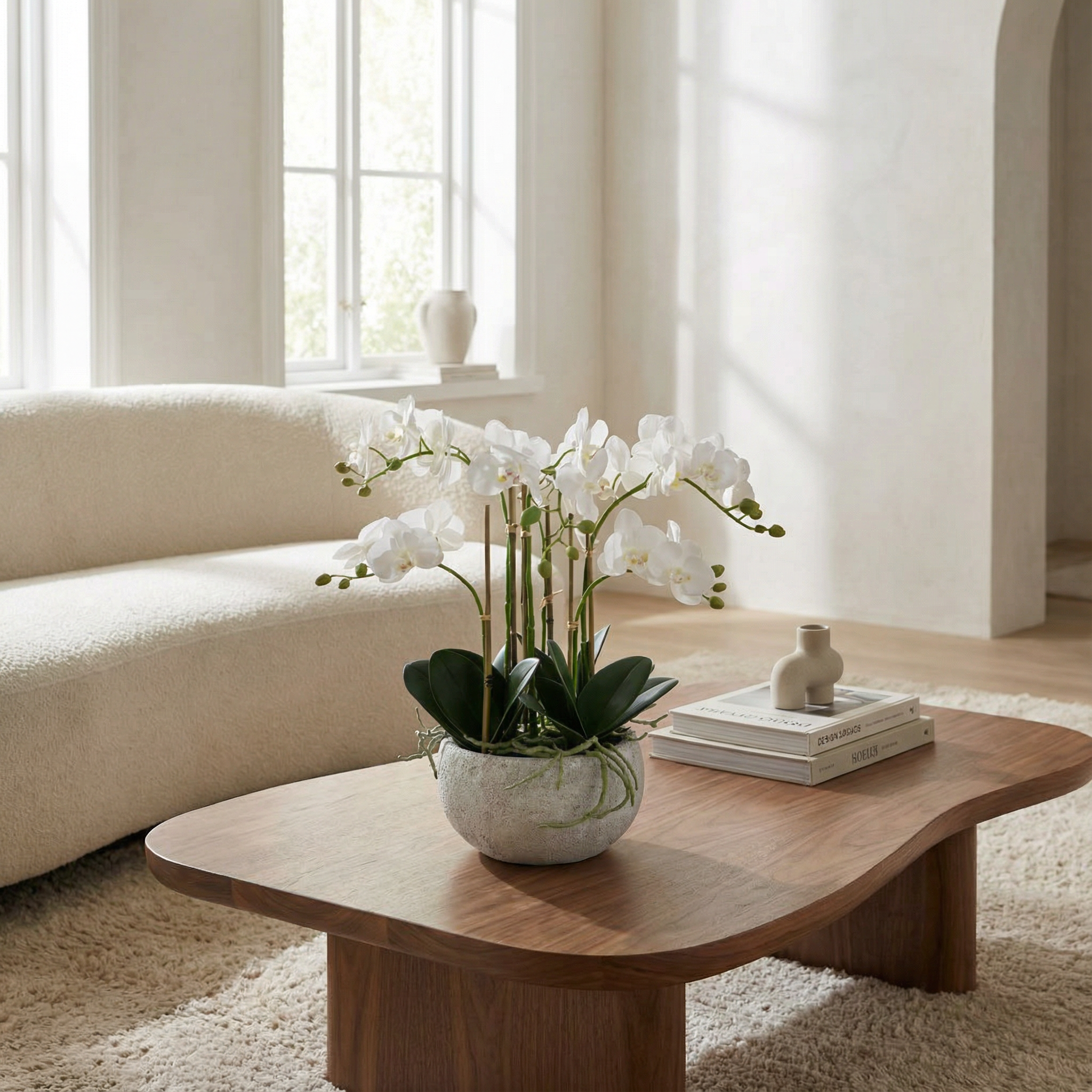 Sia Home Séréna Composition Orchidée Blanc 45 cm Pot
