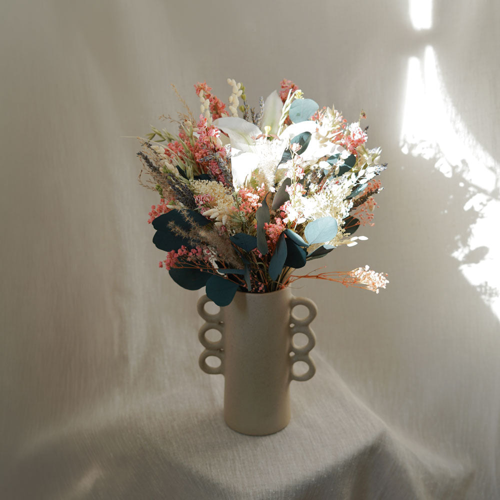 Flowrette Proust bouquet mixte fleurs séchées rose