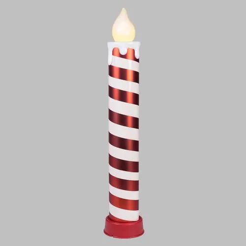 Feuillazur Rungis Bougie géante LED blanc rouge 58 cm