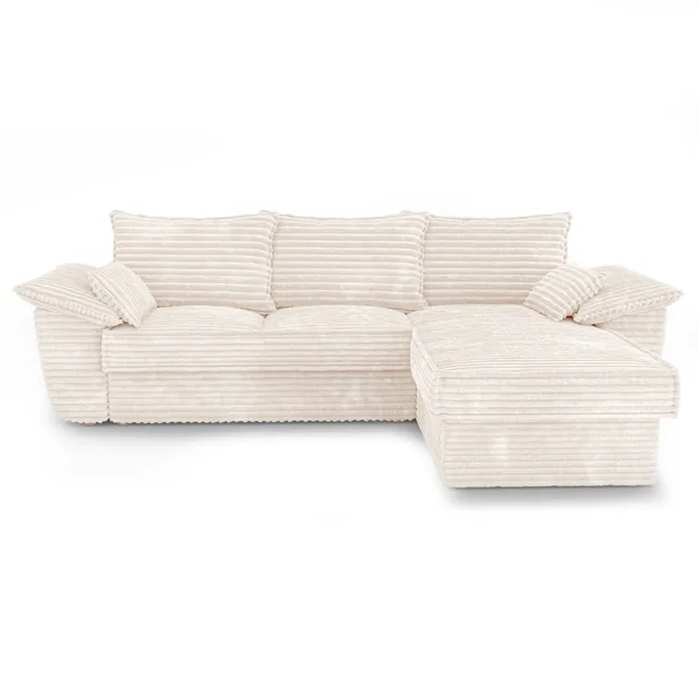 Sia Home Sasha canapé angle droit crème convertible avec coffre