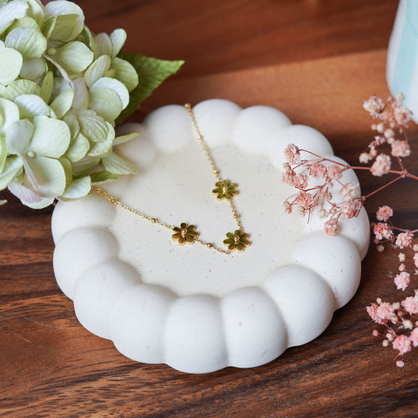 Flowrette Bijoux Bertille collier fleur plaqué or 24 carats