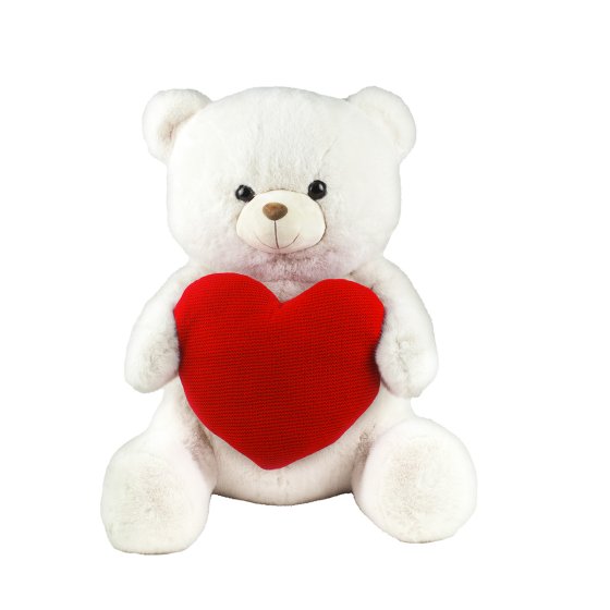 Feuillazur Rungis ours écru coeur peluche 15cm