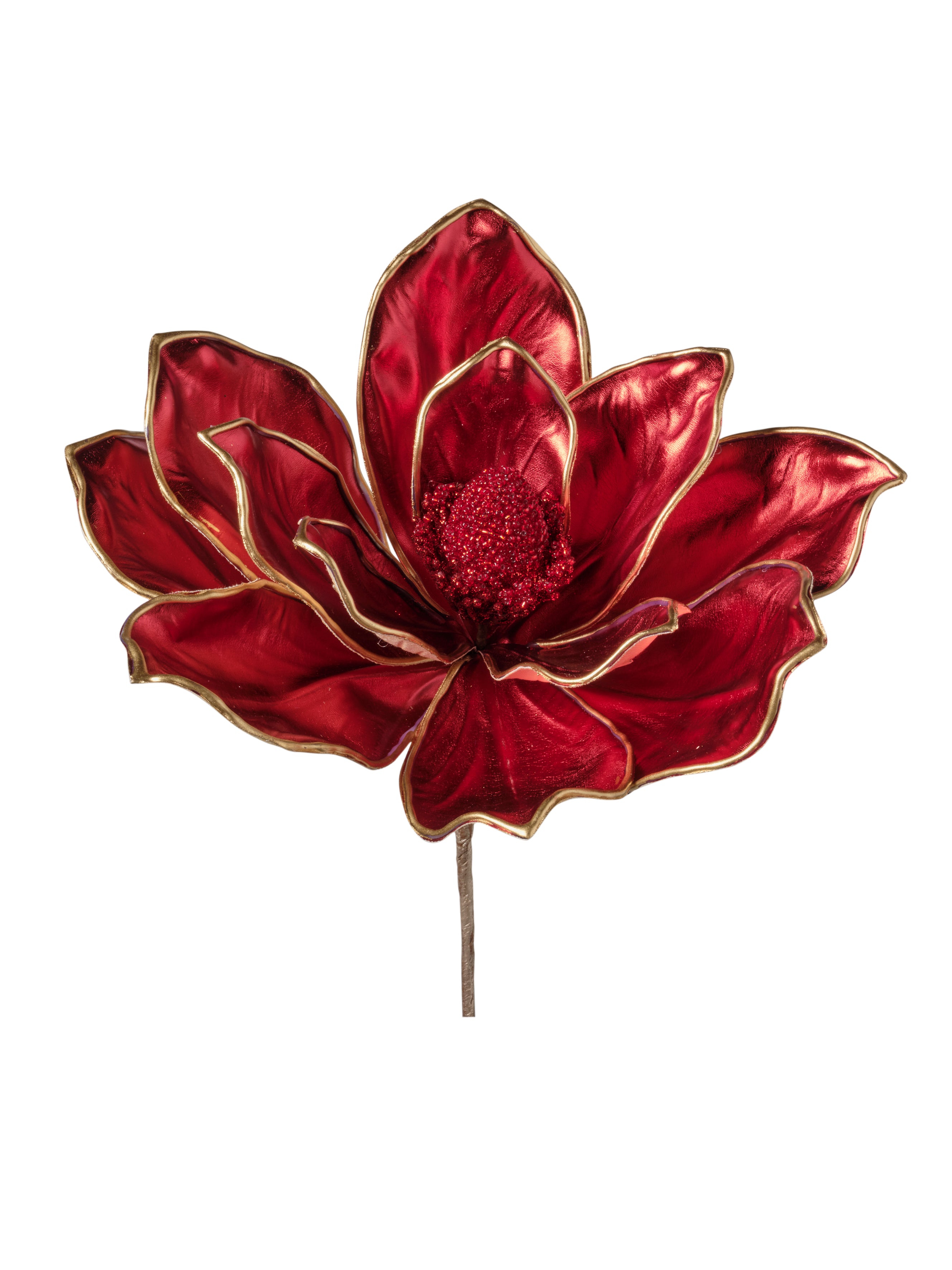 Feuillazur Rungis tige de magnolia fleur rouge 16cm
