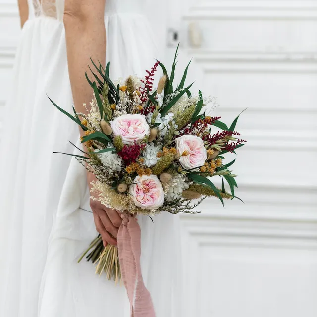 Flowrette Ombeline bouquet mariée fleurs séchées fait main