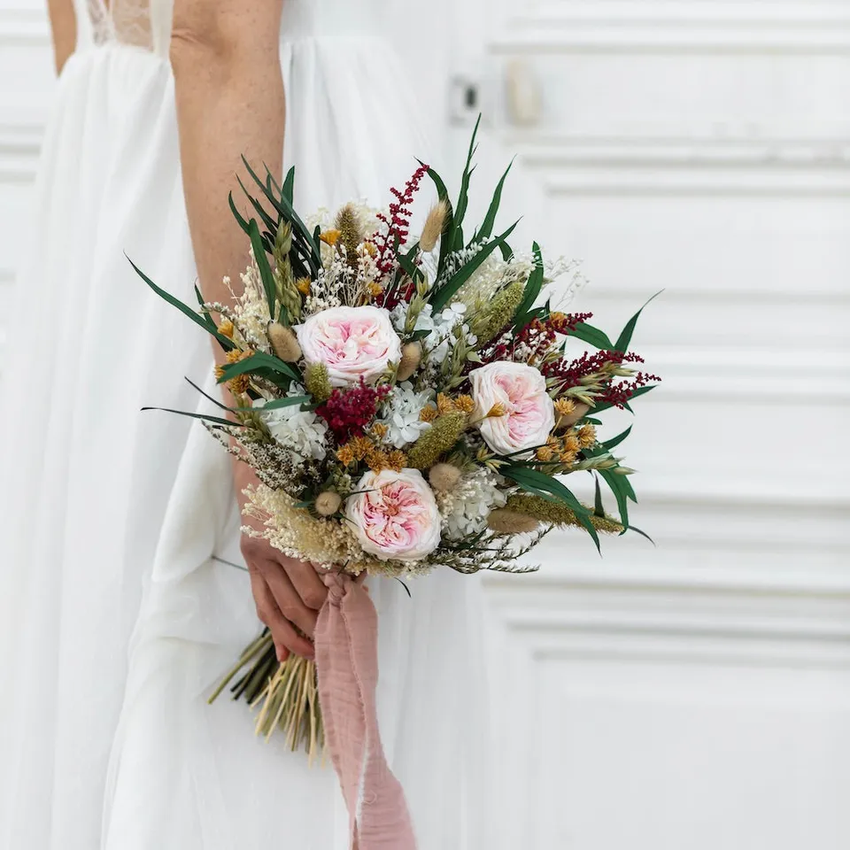 Flowrette Ombeline bouquet mariée fleurs séchées fait main