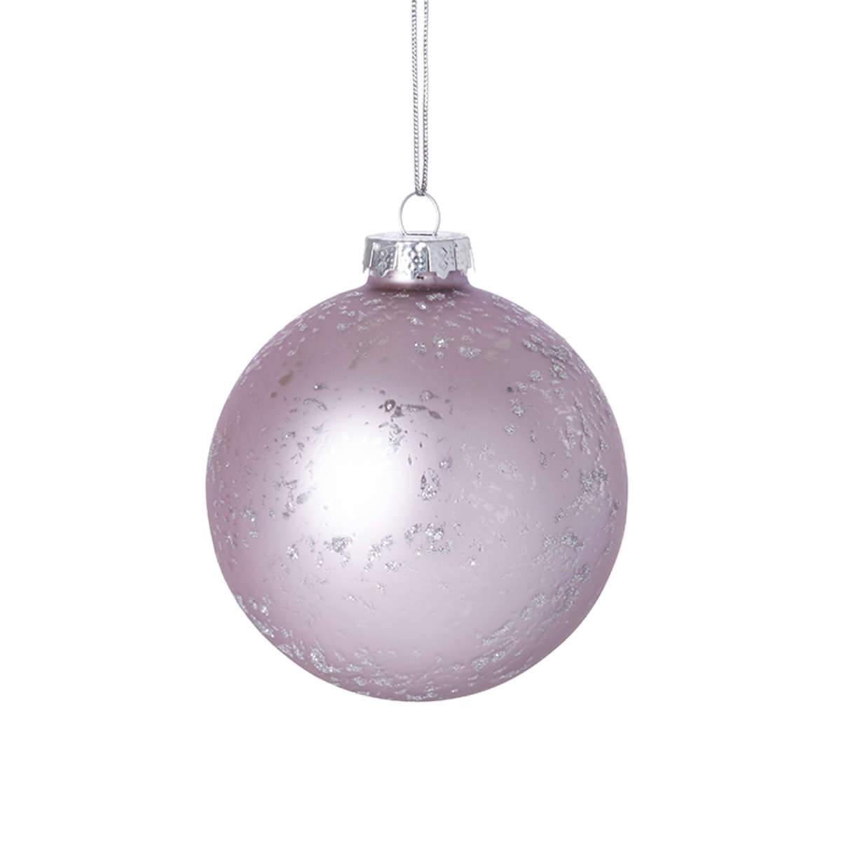 Sia Home Boule de Noël Pailletée et Mat 8 cm boule grise