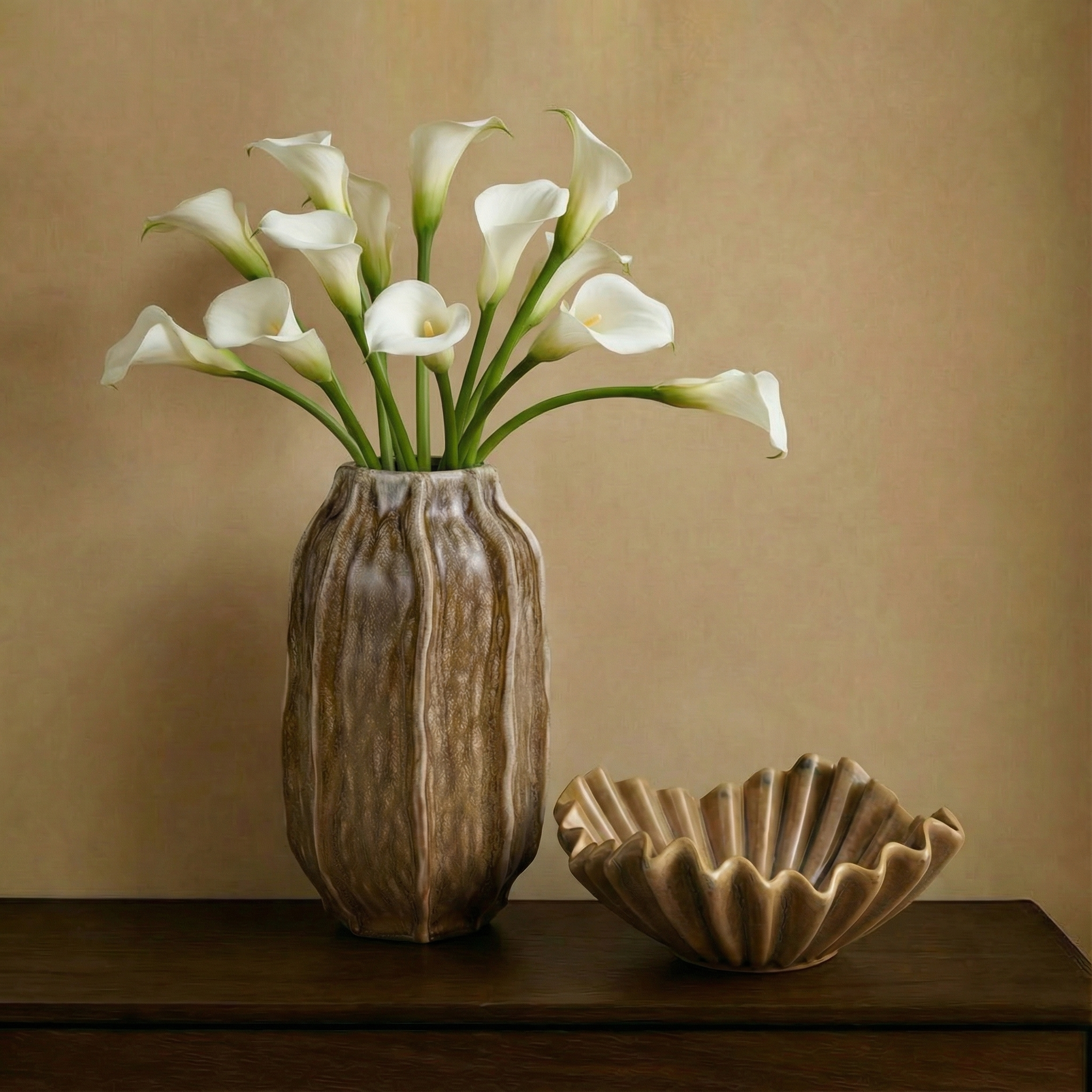Sia Home Wabi 30 cm vase céramique beige