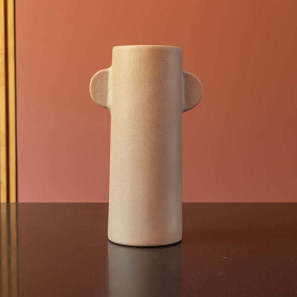Flowrette Totem vase en grès fait main terre naturelle