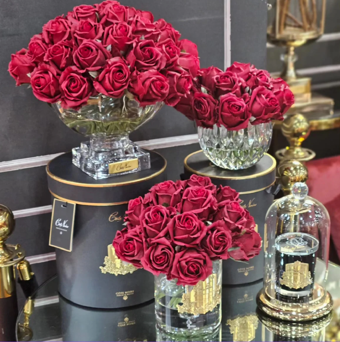 Côte Noire Centrepiece Bouquets CPRB04 roses rouges carmin