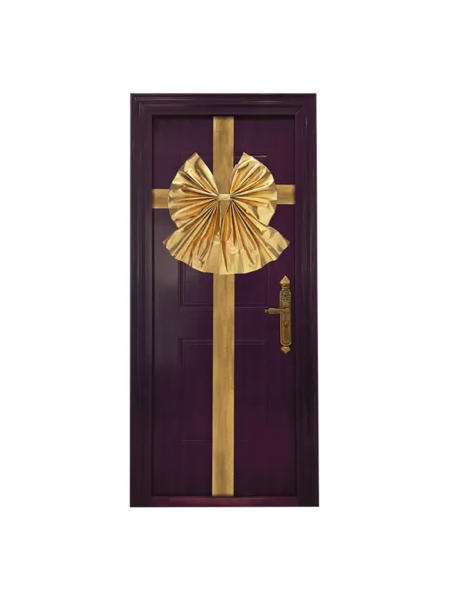 Feuillazur Rungis Noeud de porte or brillant 52cm déco Noël