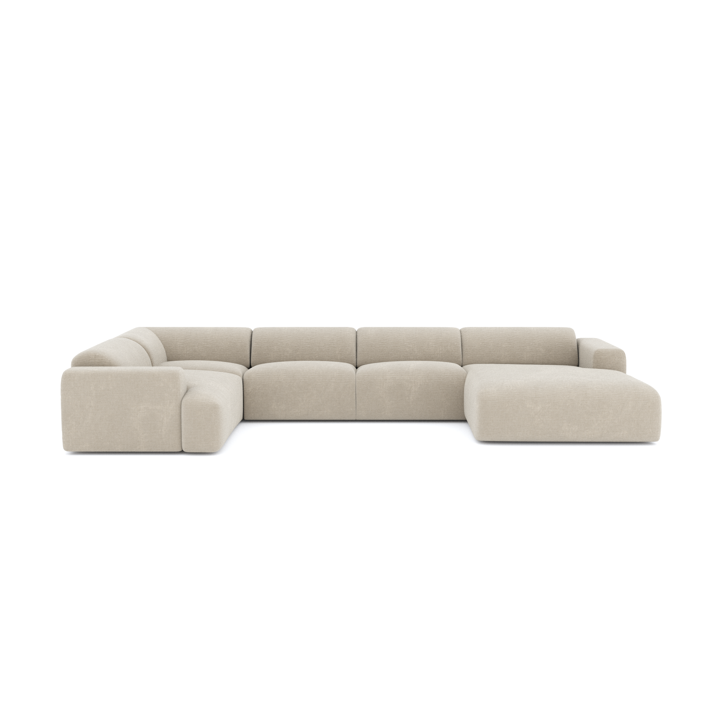 Sia Home Myra canapé panoramique angle droit crème 5 places
