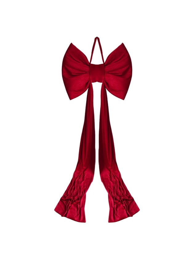 Feuillazur Rungis Noeud velours rouge XXL 80x230cm Noël