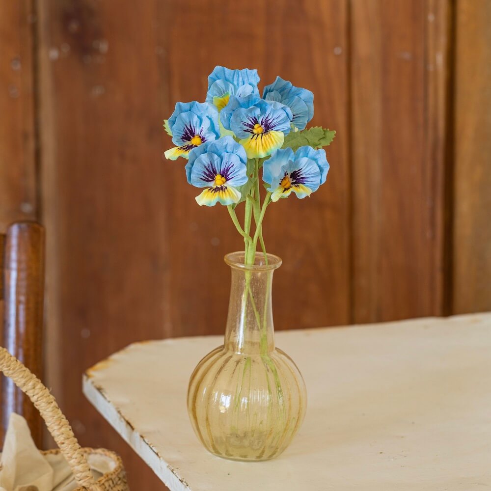 Flowrette Fleurs en papier pensées bleu fleur x1