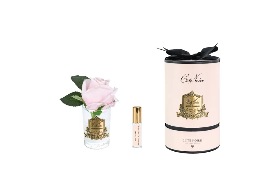 Côte Noire RMR46 fleur bouton rose french pink vase verre