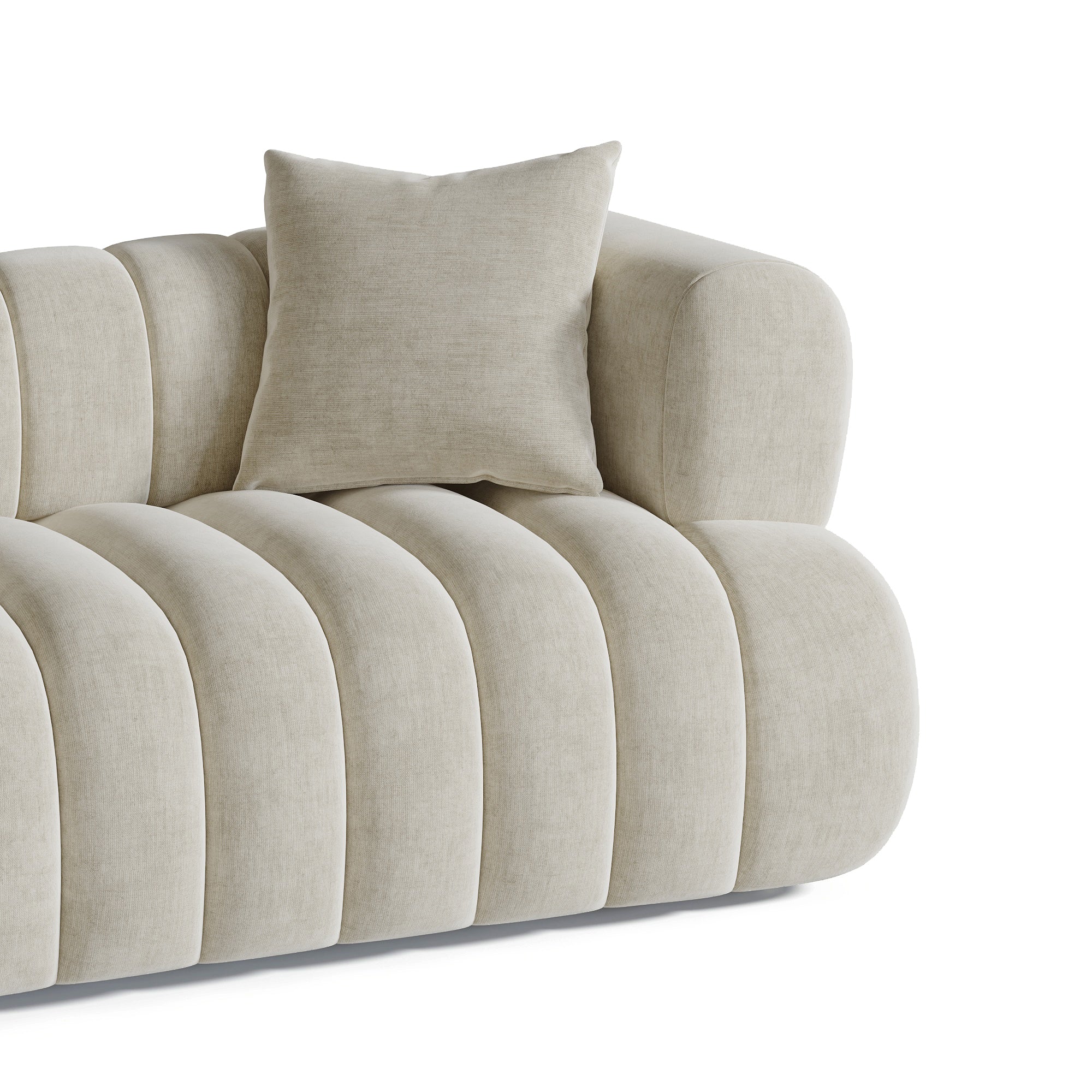 Sia Home Ross canapé droit capitonné crème