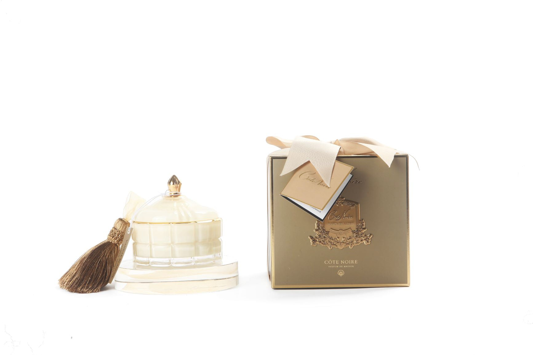 Côte Noire Art Deco GML45015 bougie vanille blanche crème 200g