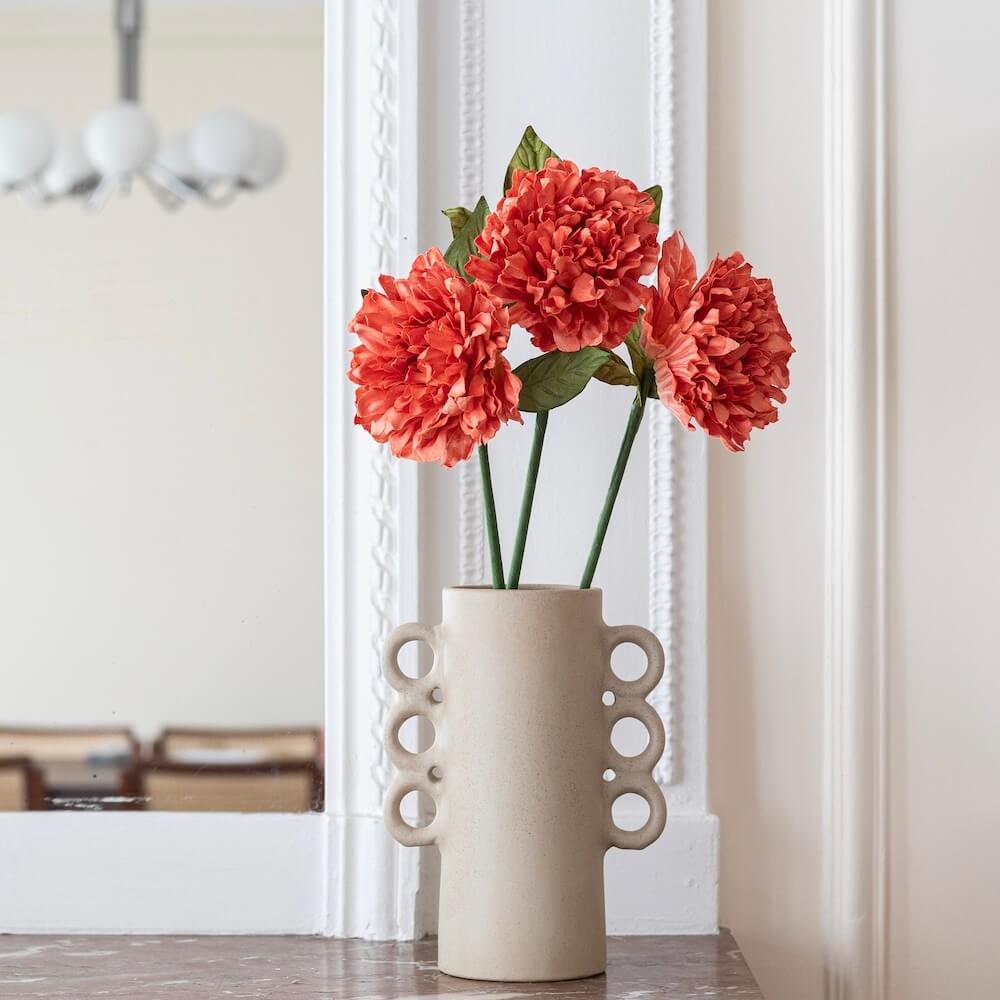 Flowrette Dahlia en papier grenade fleur tige x1 sans entretien