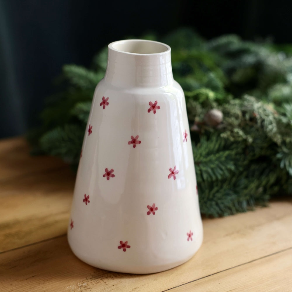 Flowrette Braga Fleuri vase céramique taille M fleurs roses