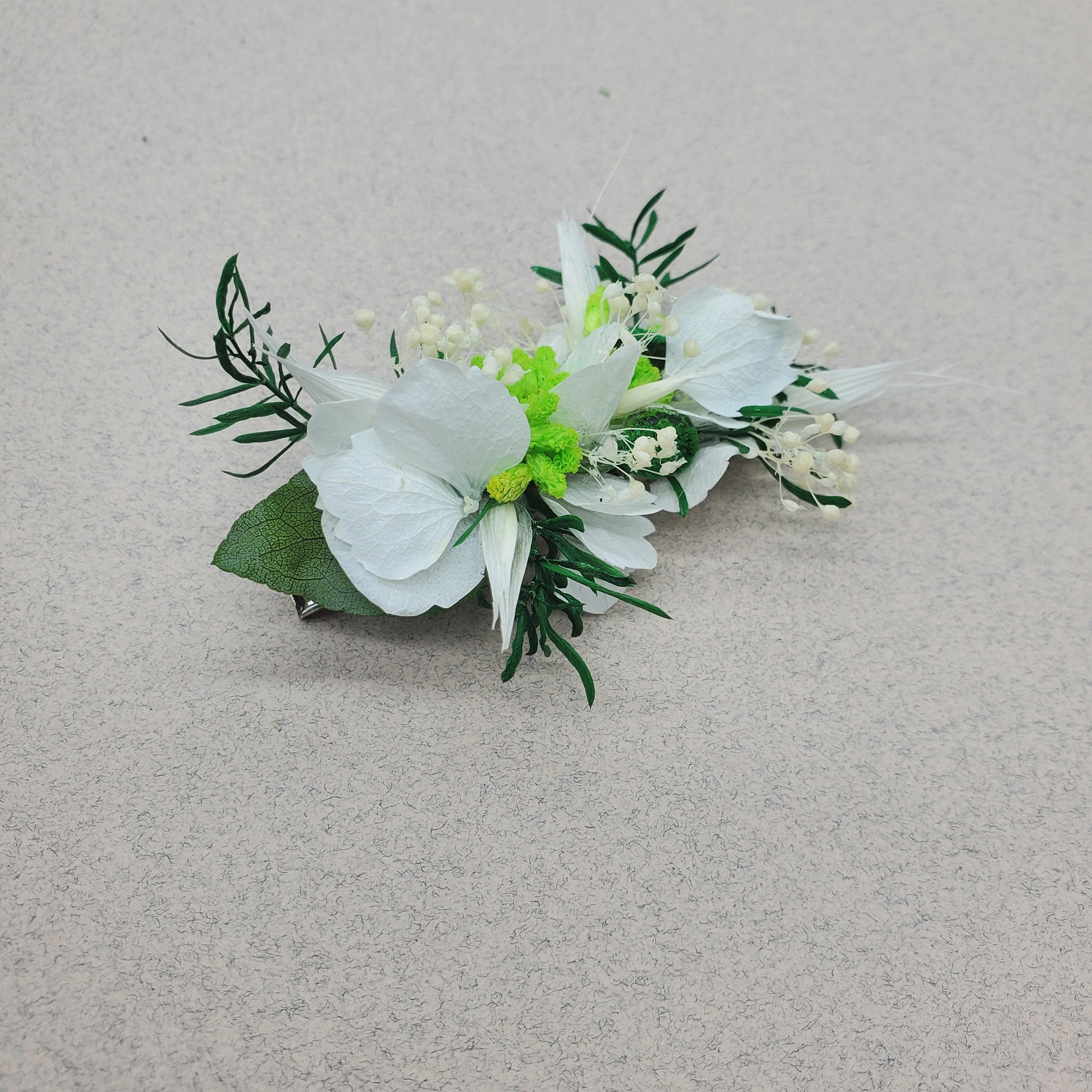 Ateliers Ouchamp Peignes Parc Monceau barrette fleurs blanc 8 cm