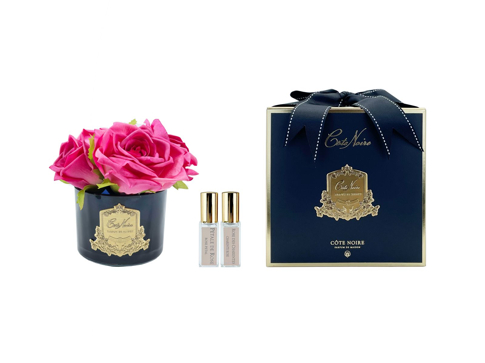 Côte Noire 5 Roses GMRB67 magenta vase noir