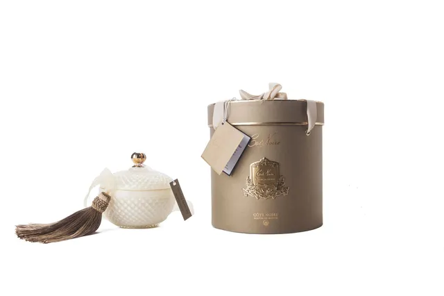 Côte Noire Art Deco GML30005 bougie vanille blanche 300g crème