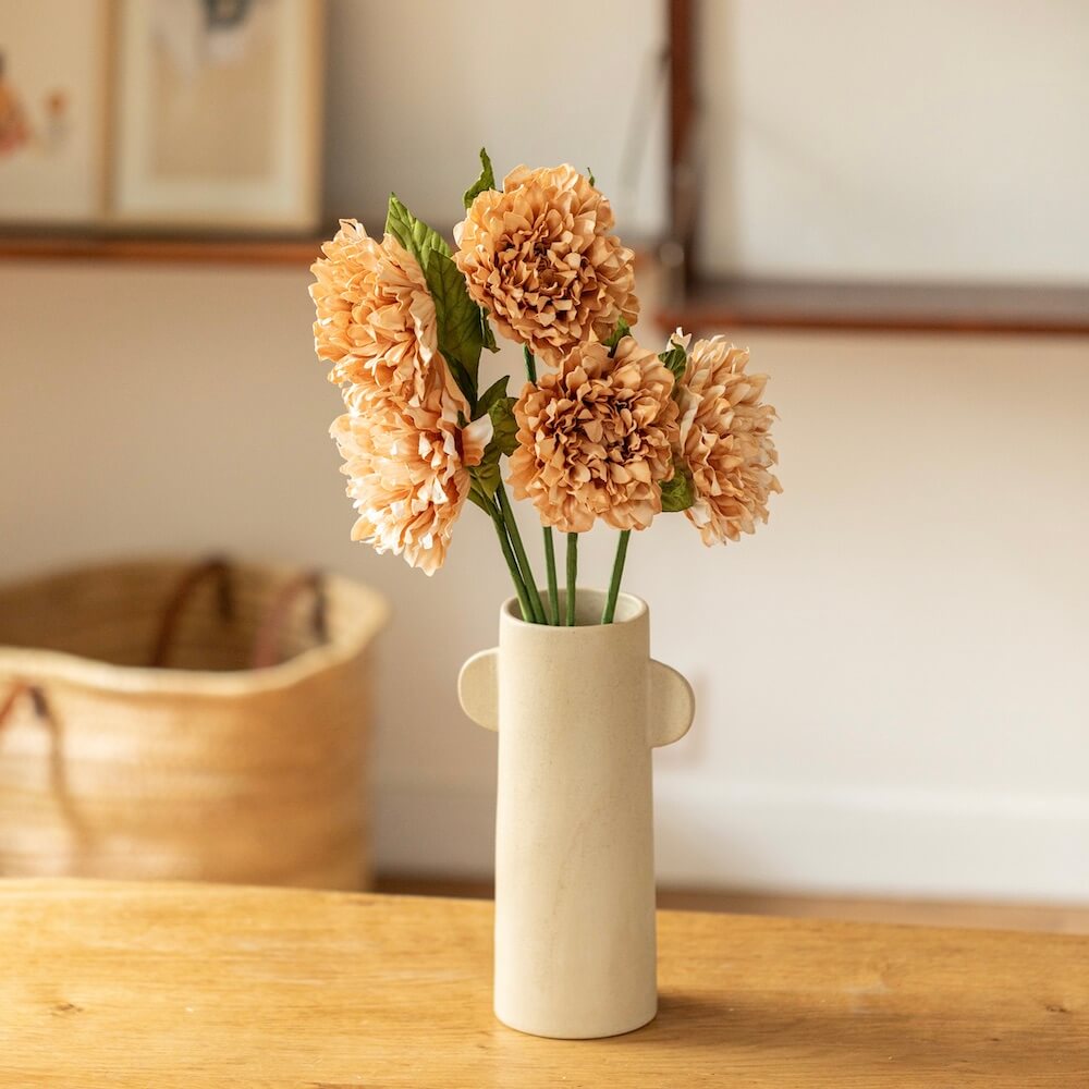 Flowrette Dahlia fleur papier beige x1 tige