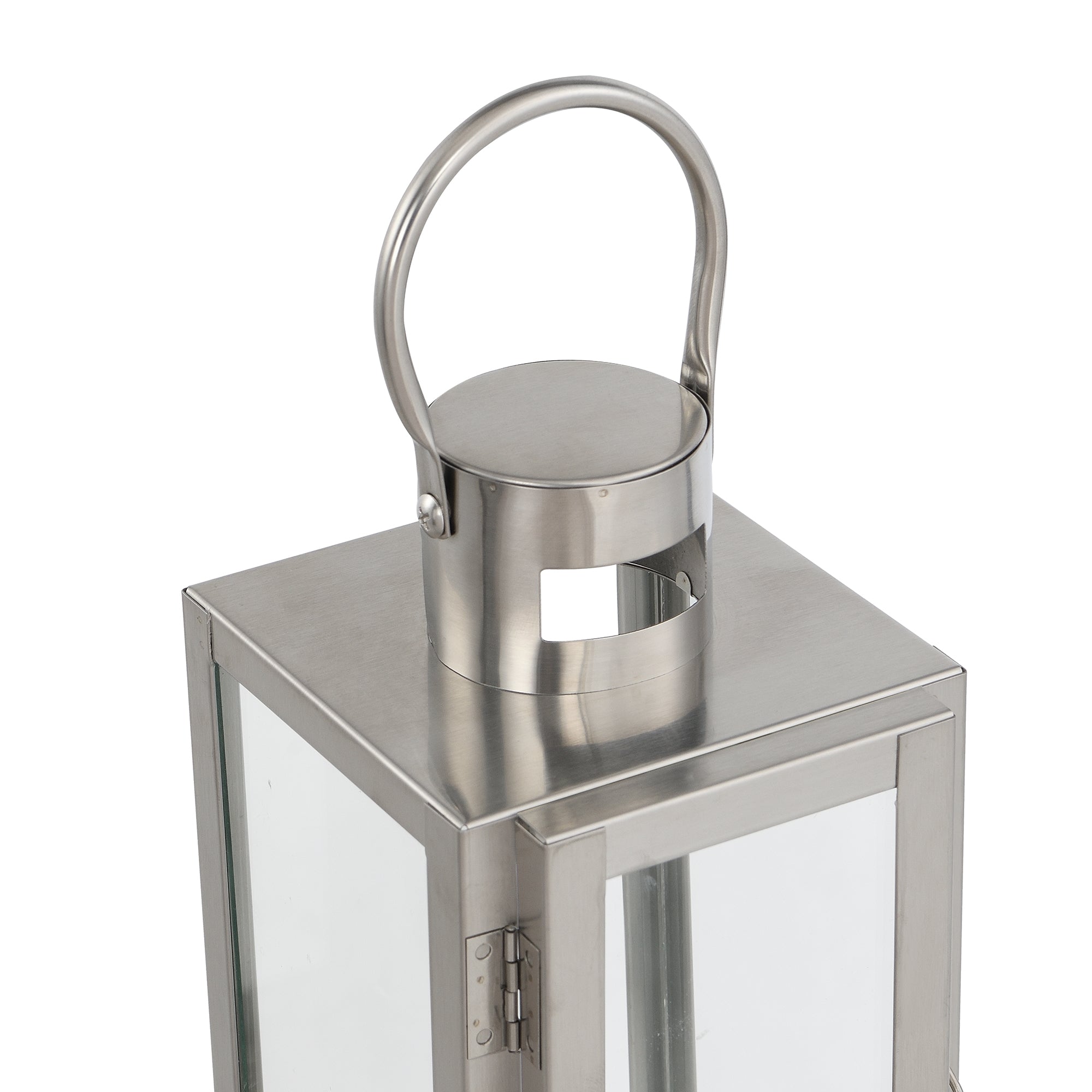 Sia Home Zaka 25 cm lanterne acier argenté verre