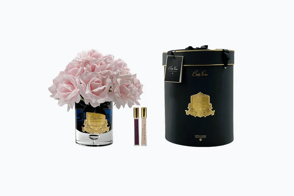 Côte Noire Grand Bouquet LTWB03 fleurs french pink verre fumé