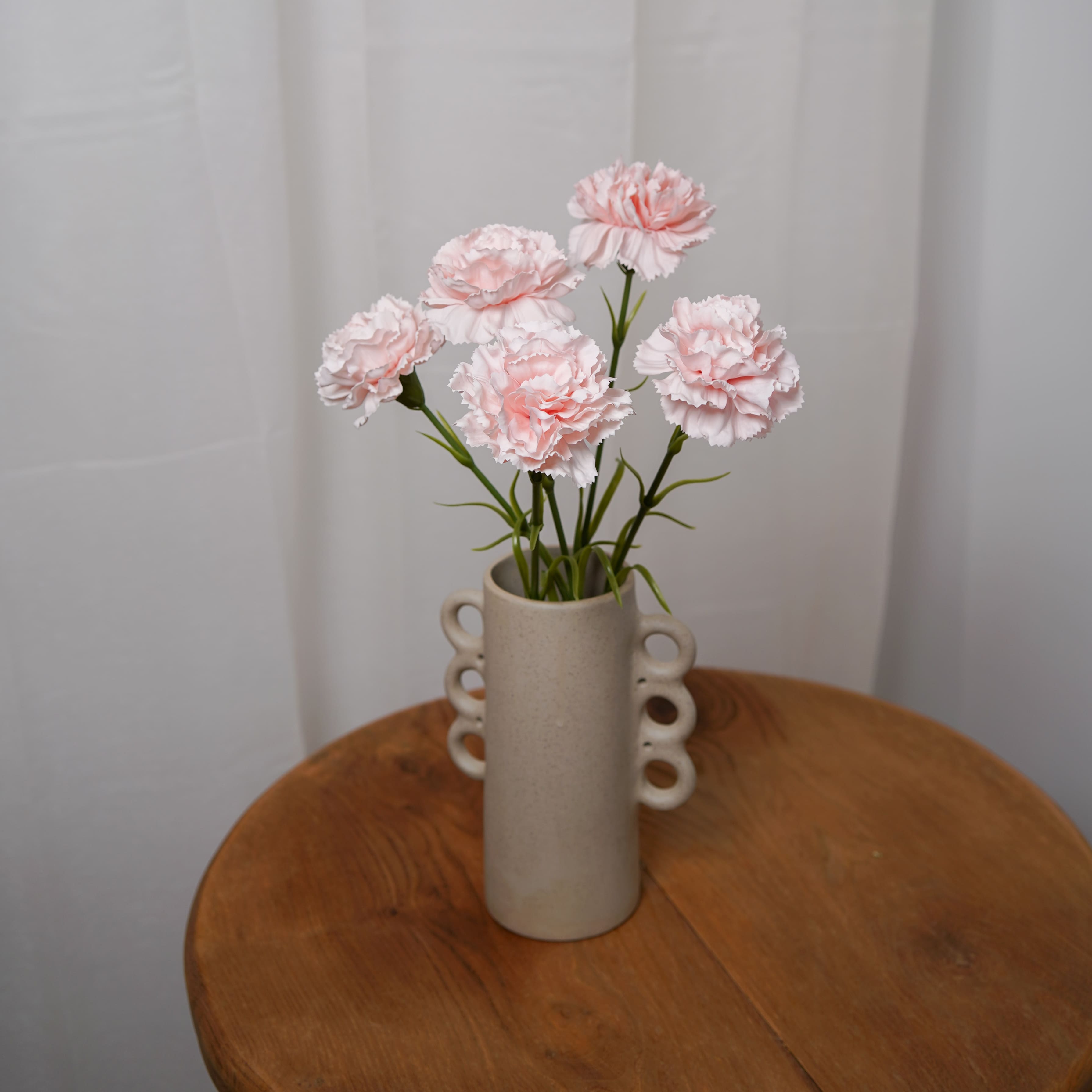 Flowrette Oeillet fleur artificielle rose poudré x1 Real Touch