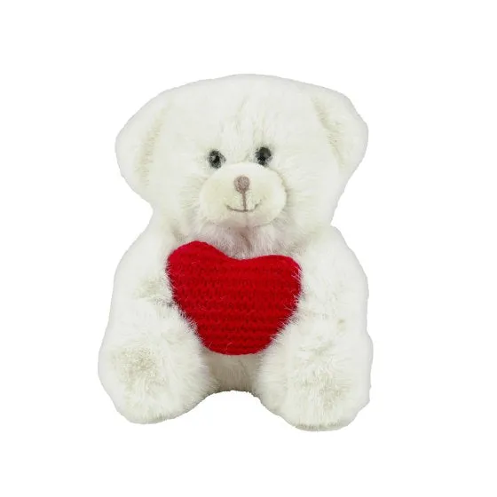 Feuillazur Rungis ours écru coeur peluche 15cm