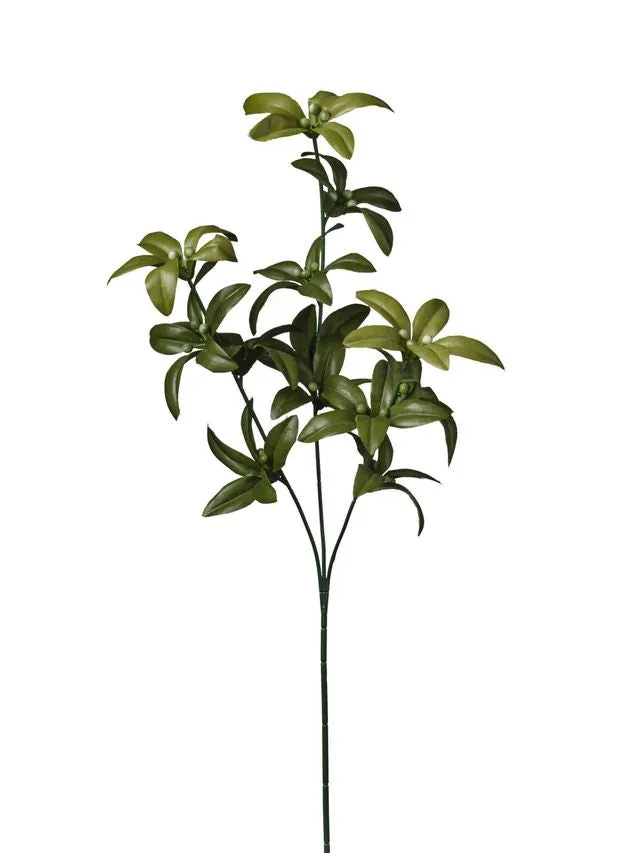 Feuillazur Fleurs artificielles Branche de lauro verte 66 cm